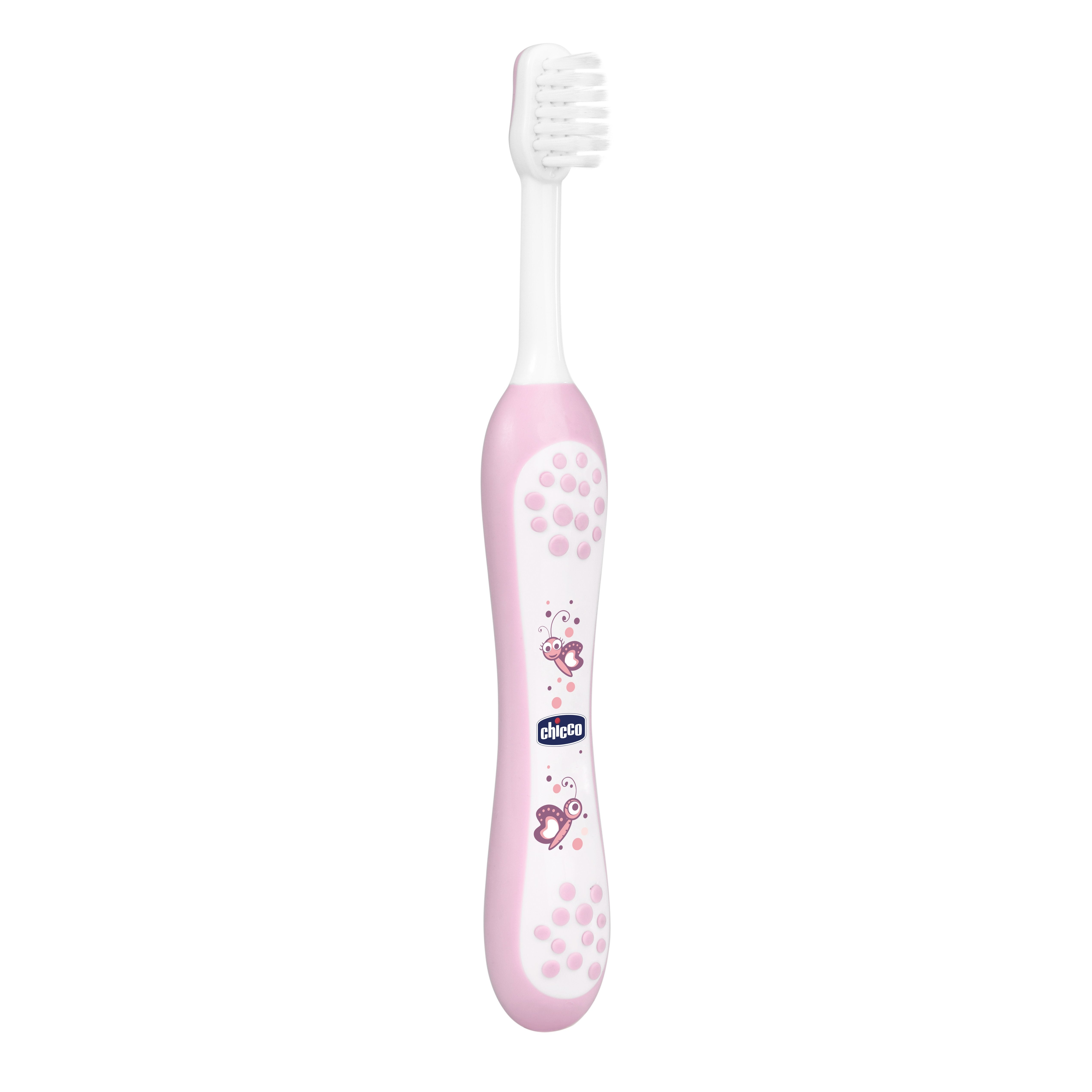 Chicco Baby Toothbrushes Pink and Green Pack of 2 Soft Bristles Oral Care Essentials