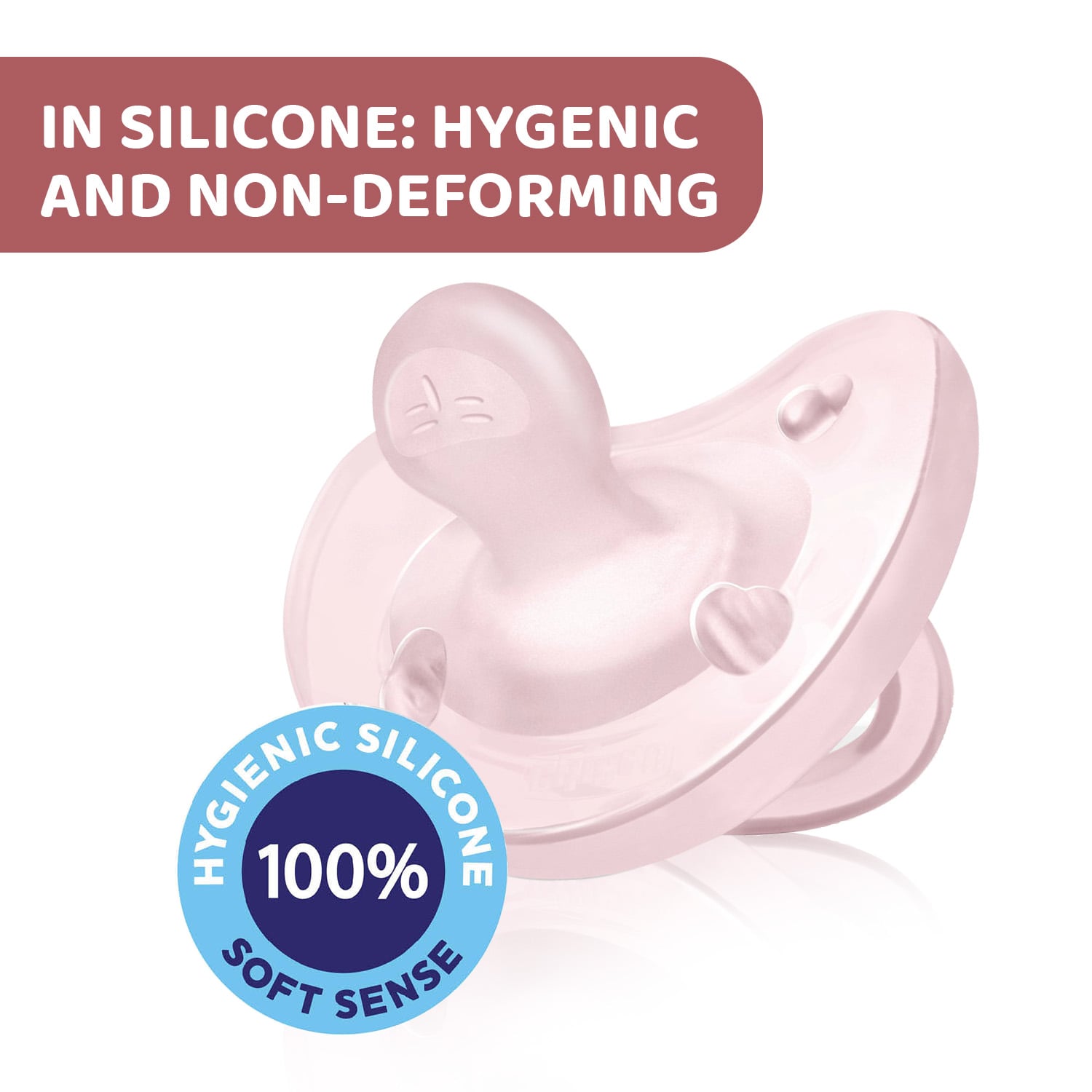 Chicco Baby Peach Silicone PhysioForma Soft Pacifier with Sterilising Case 2-6 Months