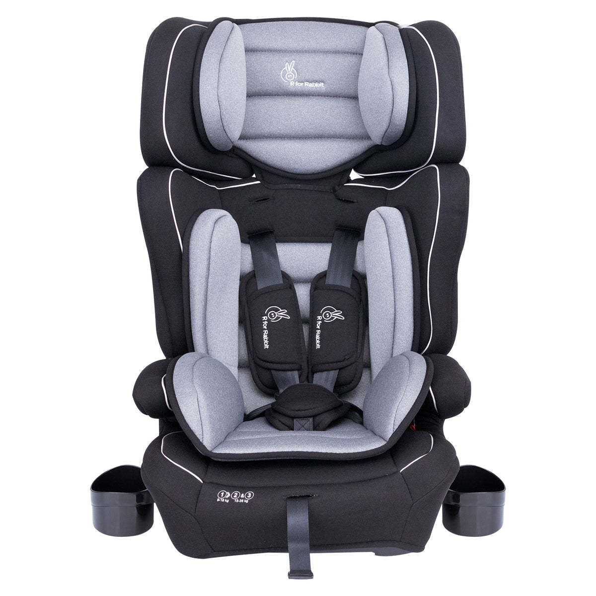 R for Rabbit Jumping Jack Grand Baby Car Seat Black Grey