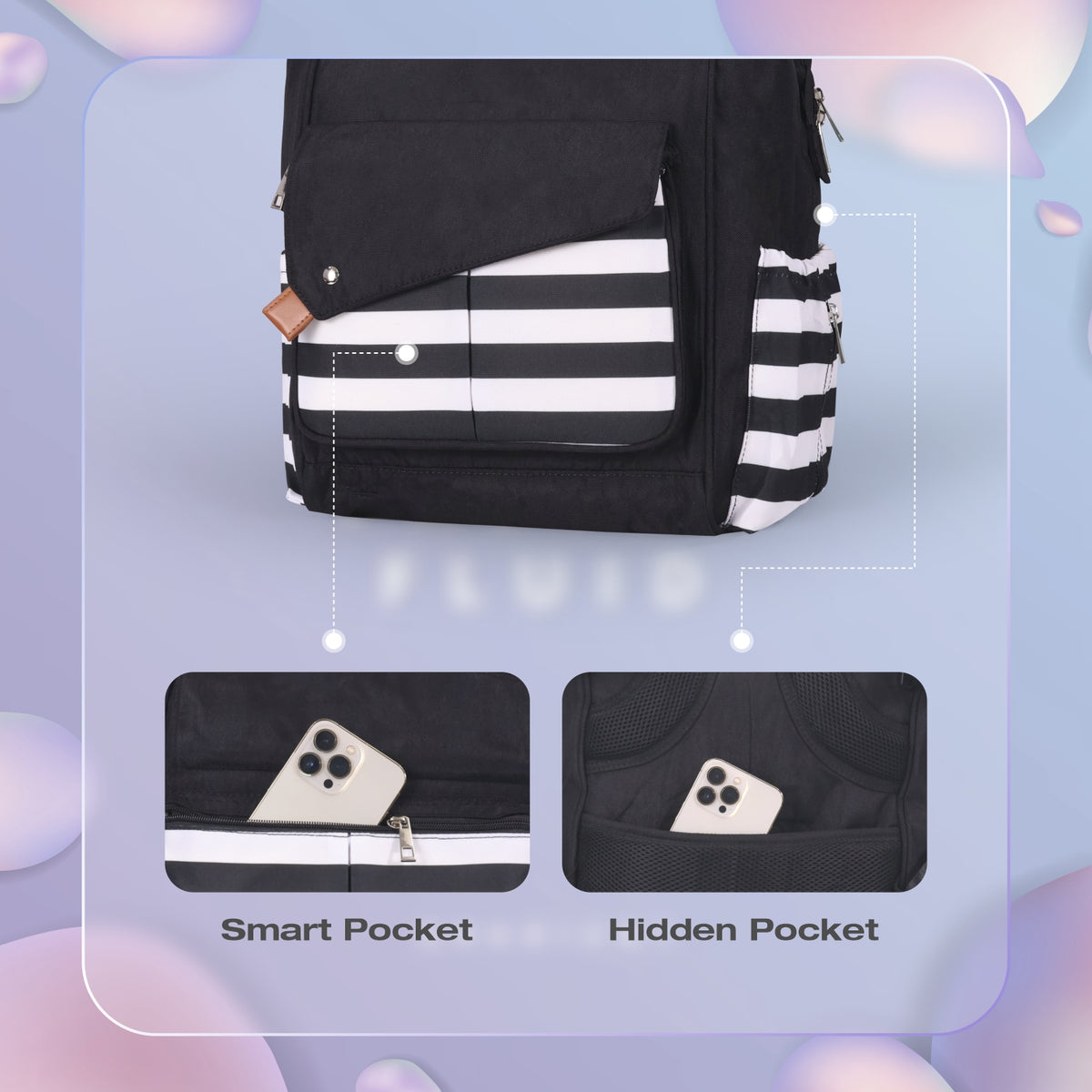 R for Rabbit Caramello Delight Diaper Bag Black White