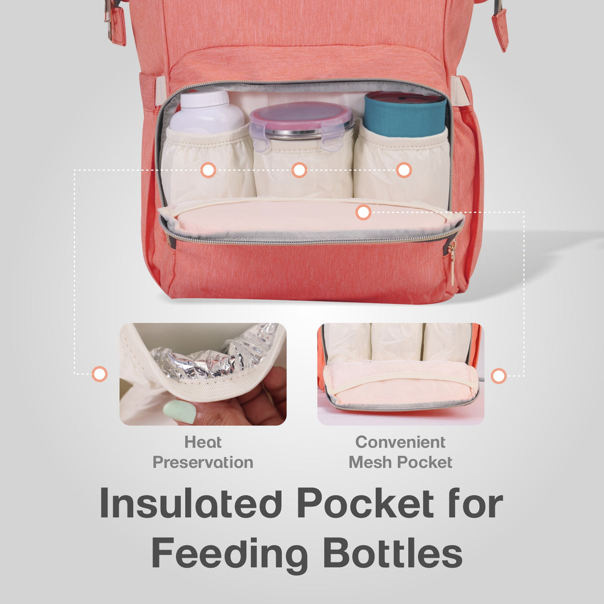 R for Rabbit Caramello Diaper Bag Pink