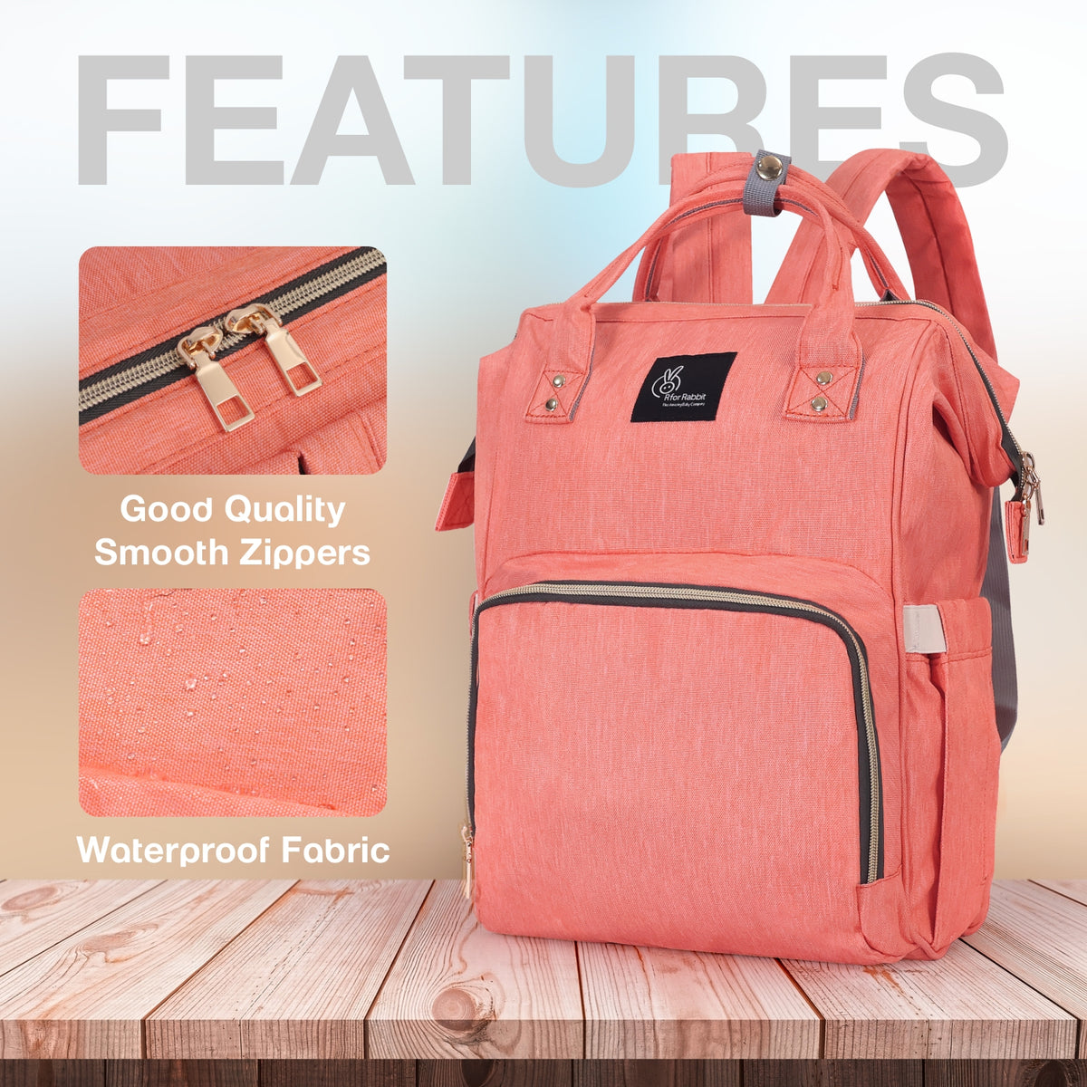 R for Rabbit Caramello Diaper Bag Pink