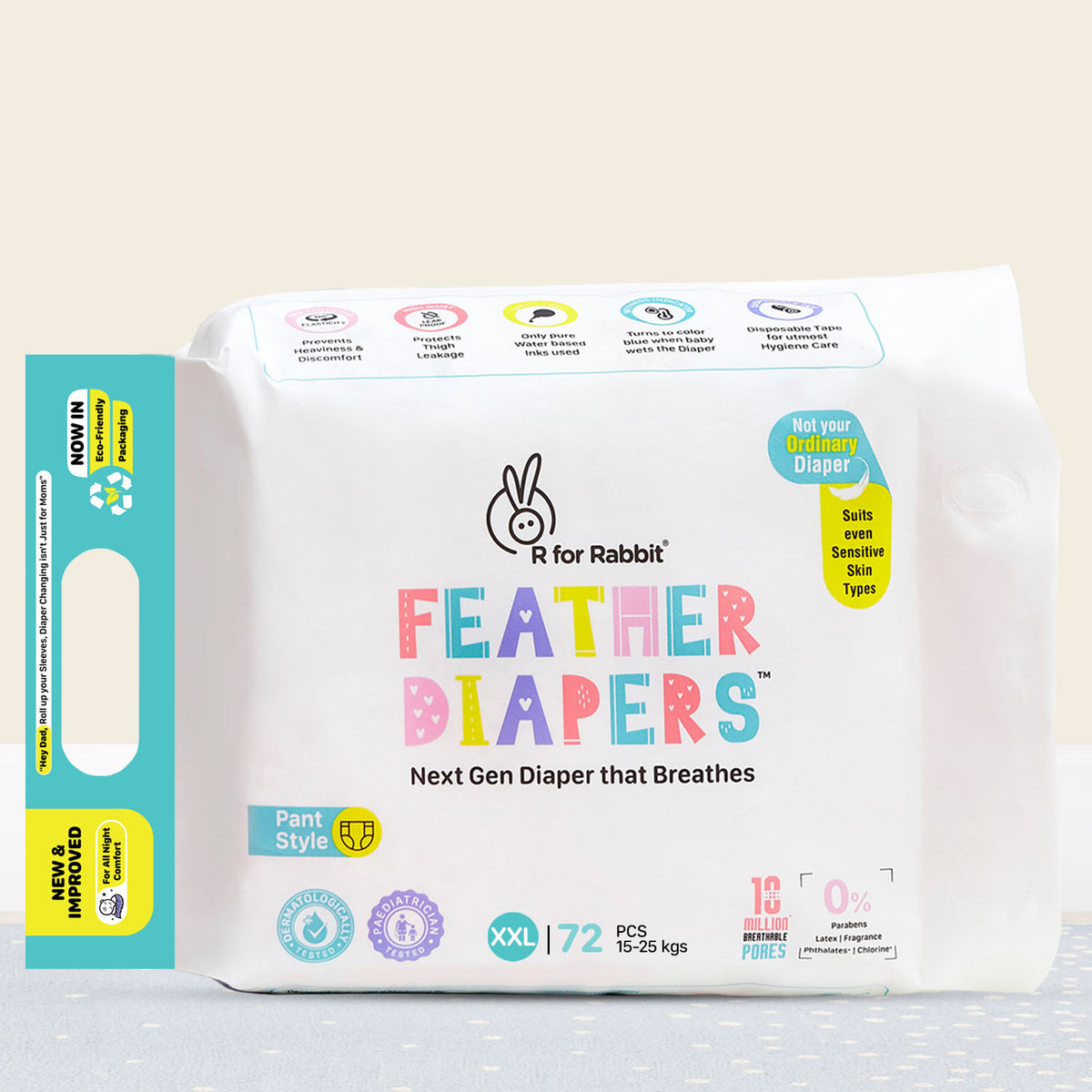 R for Rabbit Feather XXL Diapers Pack of 72 Pant
