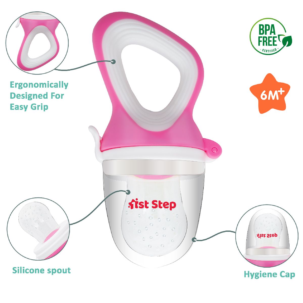 1st Step Silicone Fruit Sack - Pink
