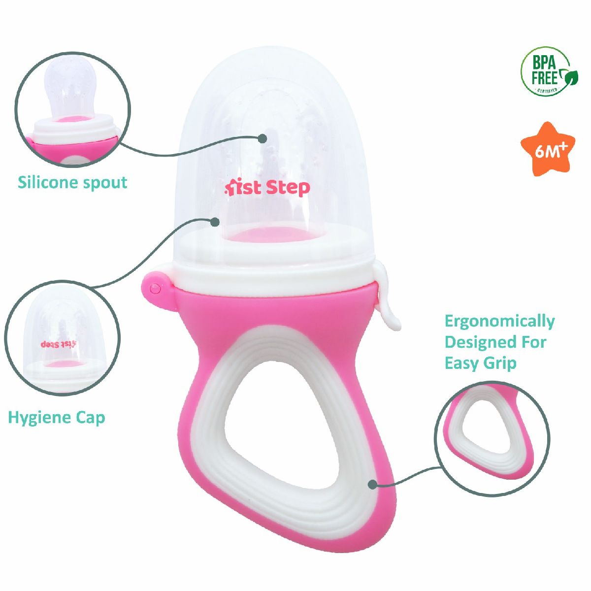 1st Step Silicone Fruit Sack - Pink