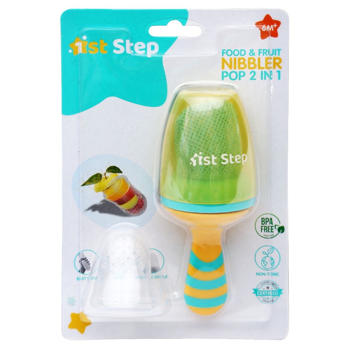 1st Step 2-In-1 Pop Fruit And Food Nibbler And Feeder - Yellow