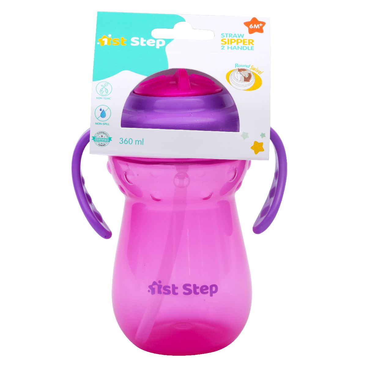 1st Step Twin Handle Sipper Cup With Straw - 360 ml