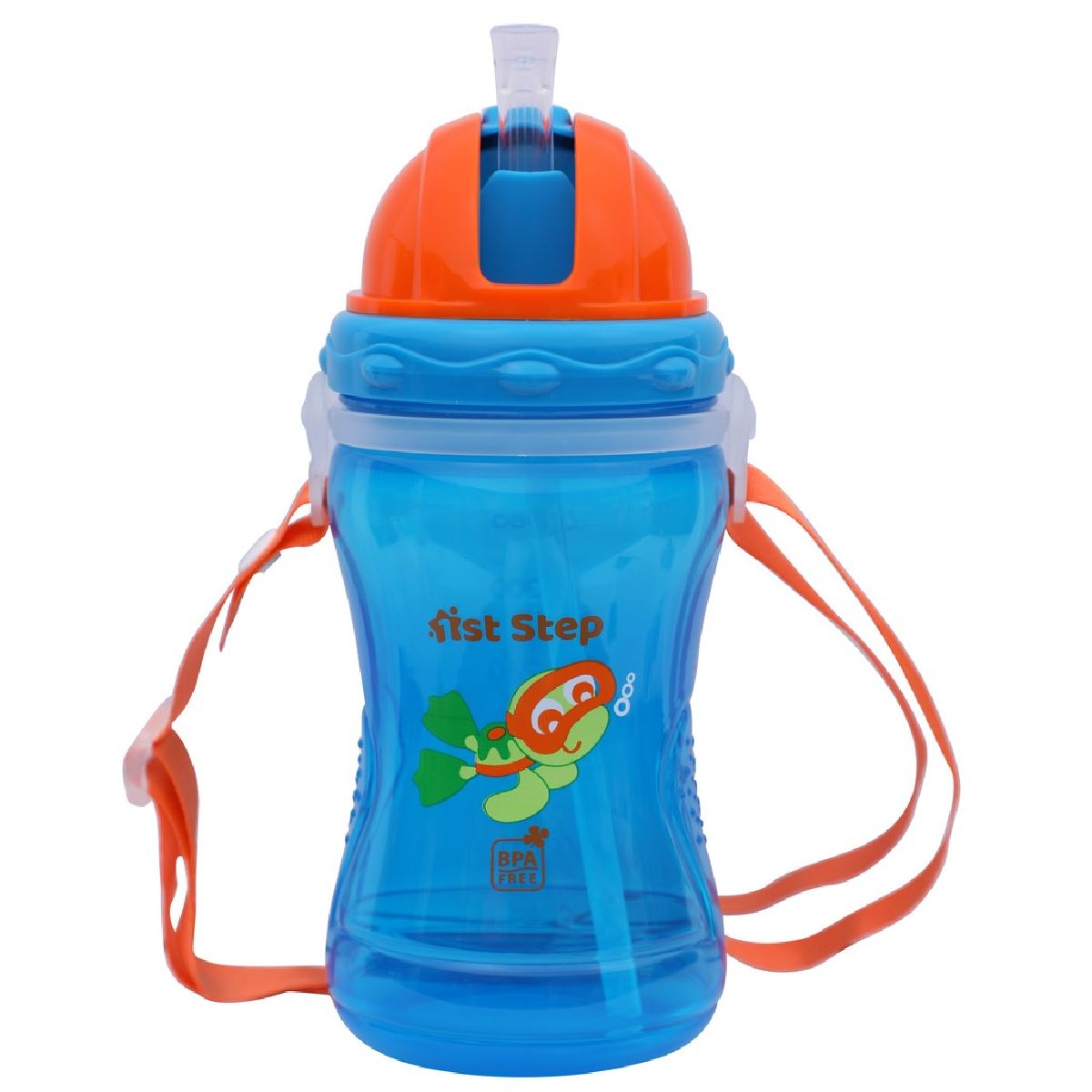 1st Step Soft Straw Baby Sipper Cup with Straps Blue - 360 ml