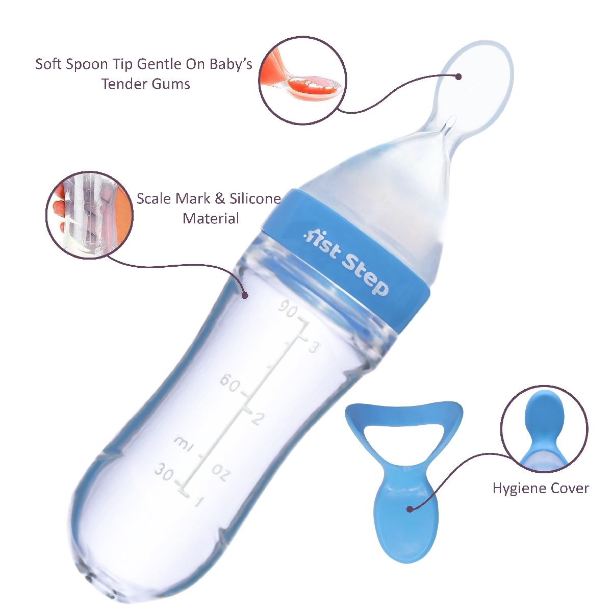 1st Step Non Spill Soft Silicone Squeezy Food Feeder