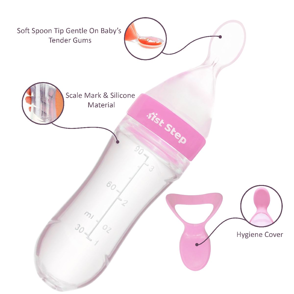 1st Step Non Spill Soft Silicone Squeezy Food Feeder