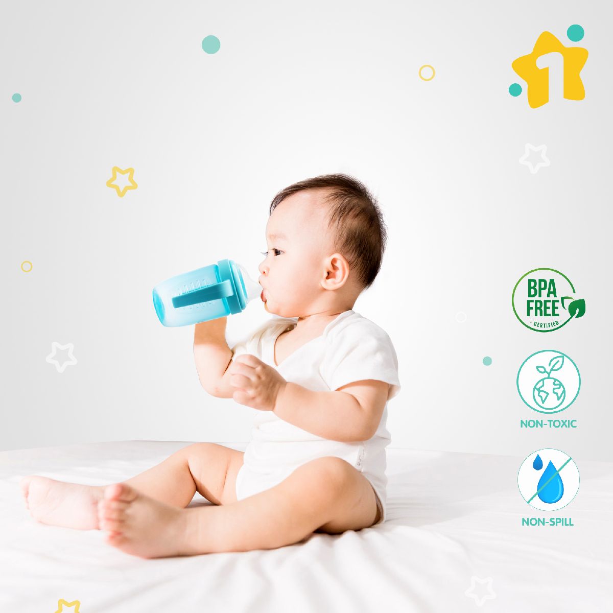 1st Step Soft Spout Sipper With Twin Handles Blue - 220 ml
