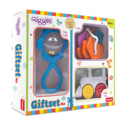 Giggles Giftset Mini Baby Rattle, Teether and Roller Toy Gift Set for Infants
