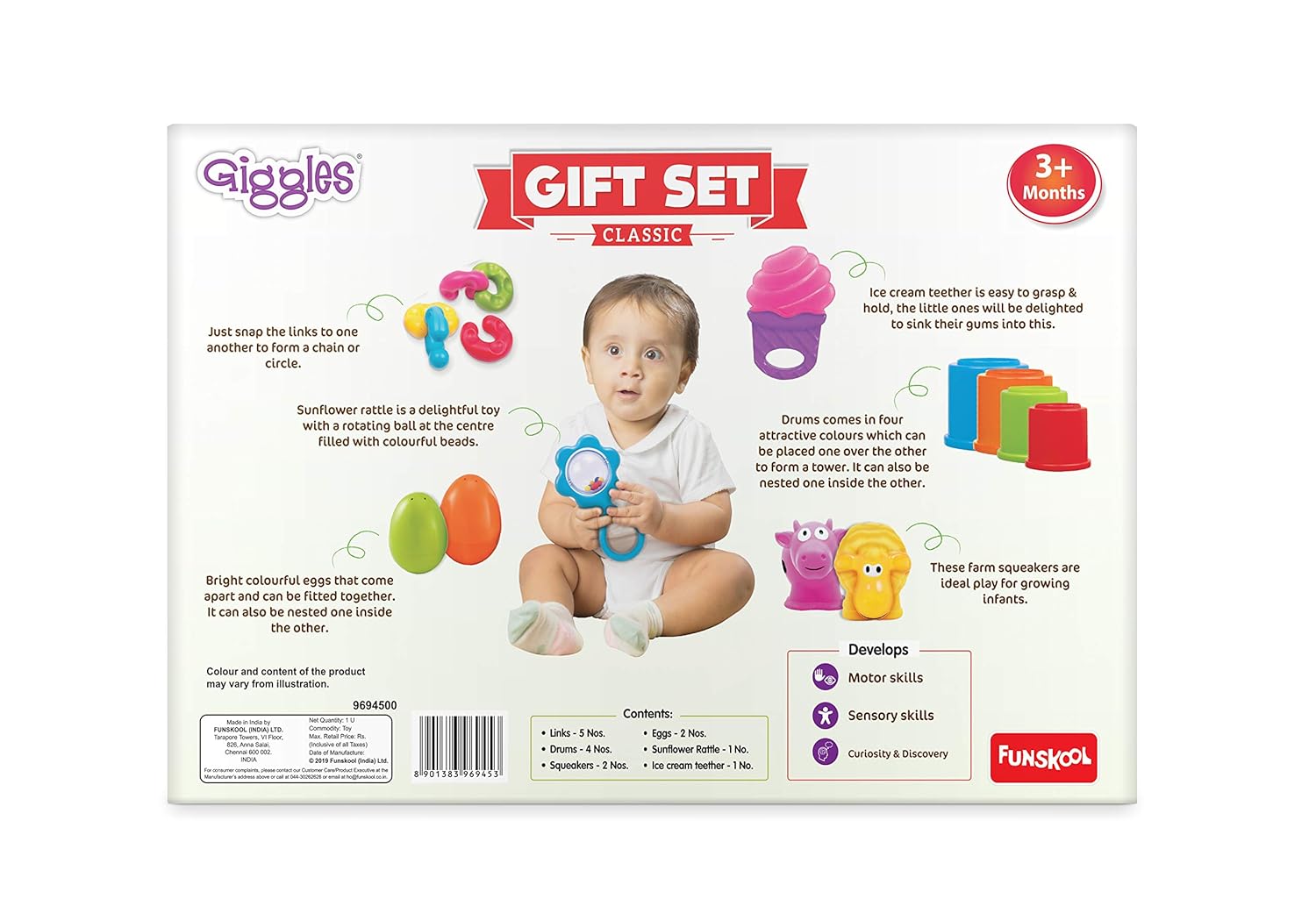 Giggles Classic Gift Set 15 Pieces Baby Activity and Learning Toy Set