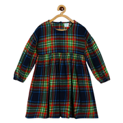 Girls Black Cotton Dress Round Neck Casual Wear