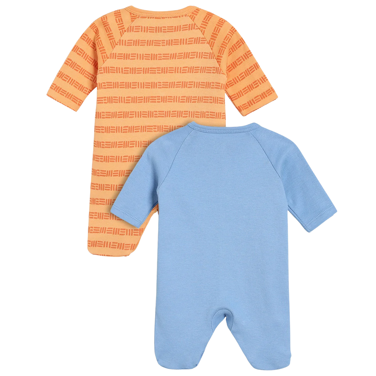 Boys Full Sleeve Printed Sleepsuit -  Orange & Blue