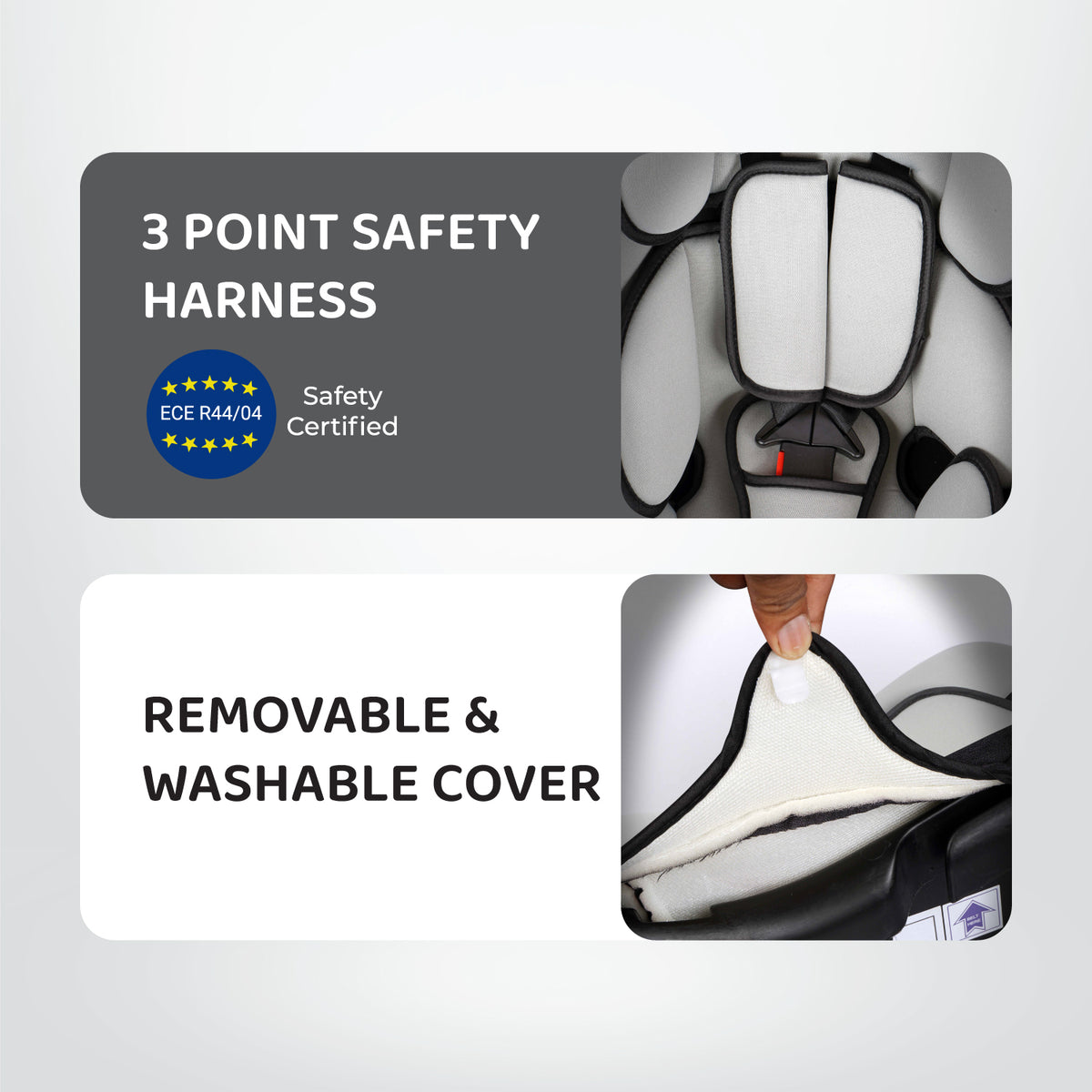 R for Rabbit Picaboo 4 in 1 Baby Carry Cot Black Grey