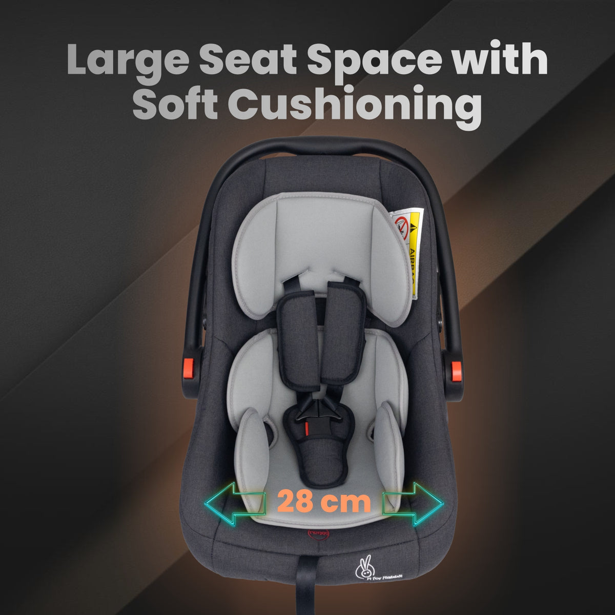 R for Rabbit Picaboo Grand 4 in 1 Carry Cot Black Grey