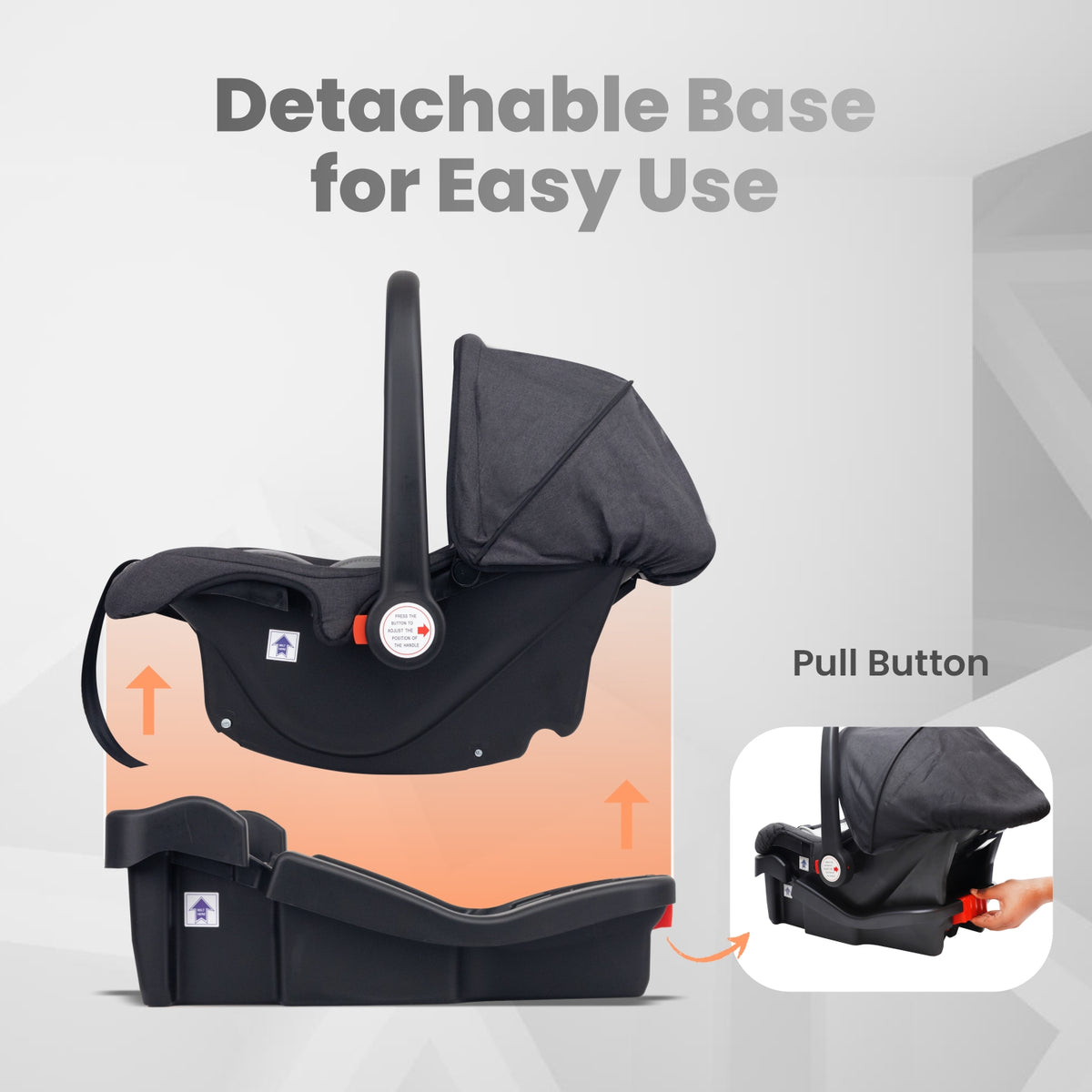 R for Rabbit Picaboo Grand 4 in 1 Carry Cot Black Grey