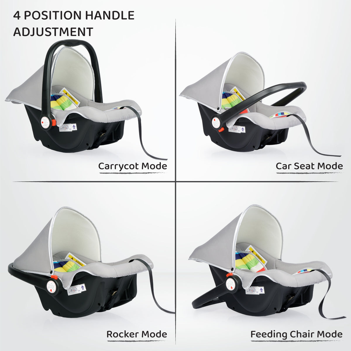 R for Rabbit Picaboo 4 in 1 Carry Cot Car Seat Rainbow