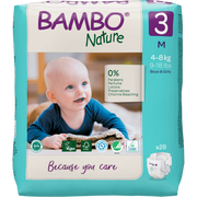 Bambo Nature Tape Diapers, Medium Size - 28 Pieces