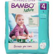 Bambo Nature Tape Diapers, Large Size - 24 Pieces