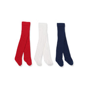 Baby Girls Red Off-White And Navy Blue Cotton Blend Solid Stockings Pack Of 3 Casual Wear