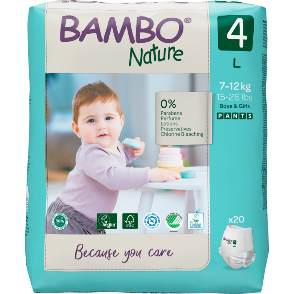 Bambo Nature Pant Diapers, Large Size - 20 Pieces