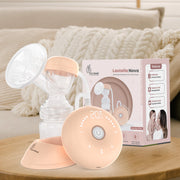 R for Rabbit Lactella Nova Electric Breast Pump with LED Display, Rechargeable Battery & Soft Petal Shield - Beige