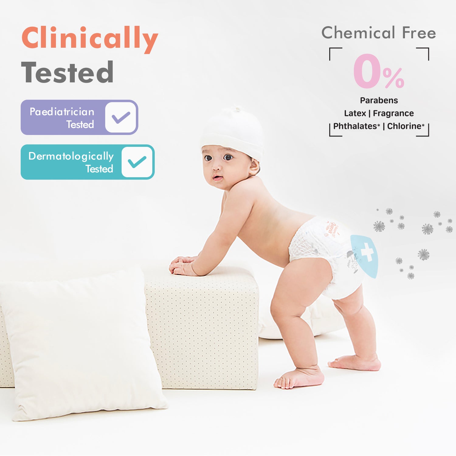 R for Rabbit Feather Baby Diaper Pants with 12 Hours Absorption, Wetness Indicator & Chemical Free Protection
