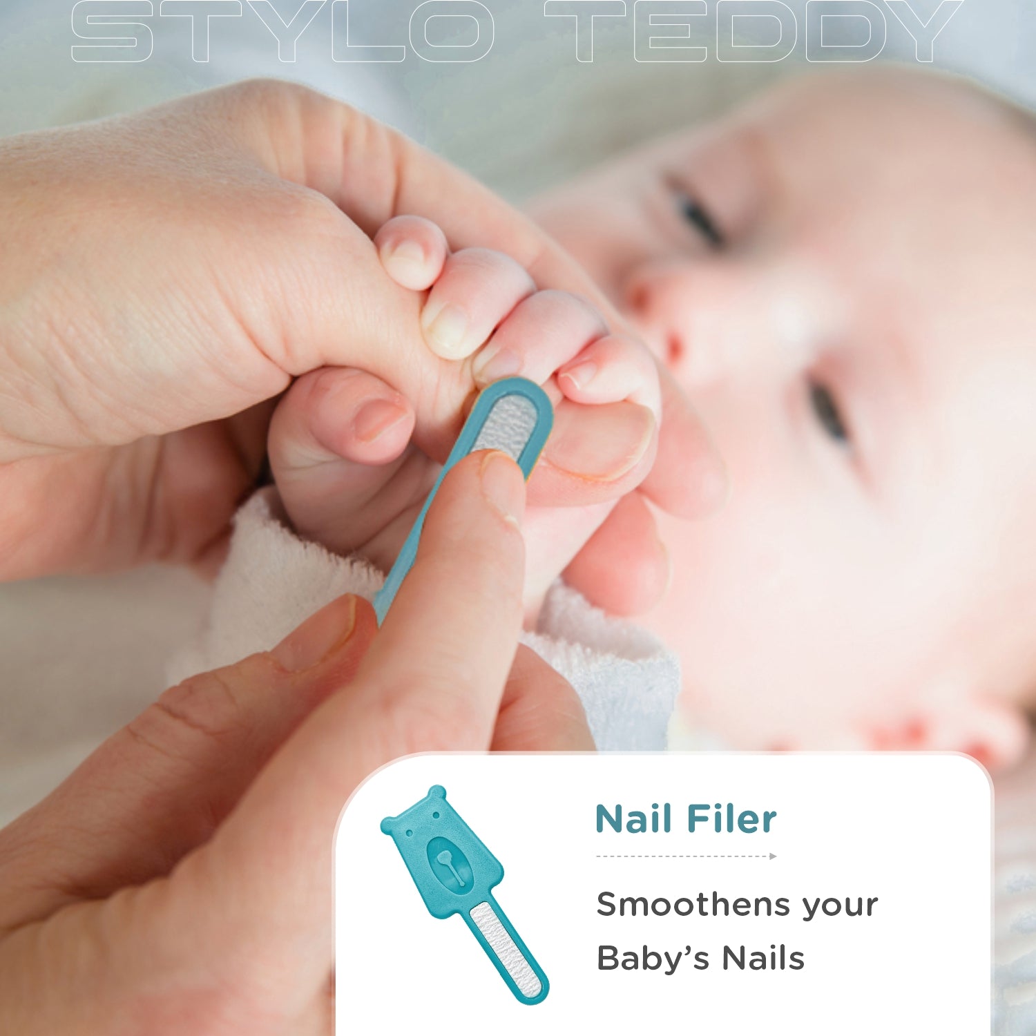 R for Rabbit Stylo Teddy Baby Grooming Kit with Nail Cutter, Scissor, Tweezer, Nail Filer & Ear Pick for Newborn Baby Hygiene Care - Blue