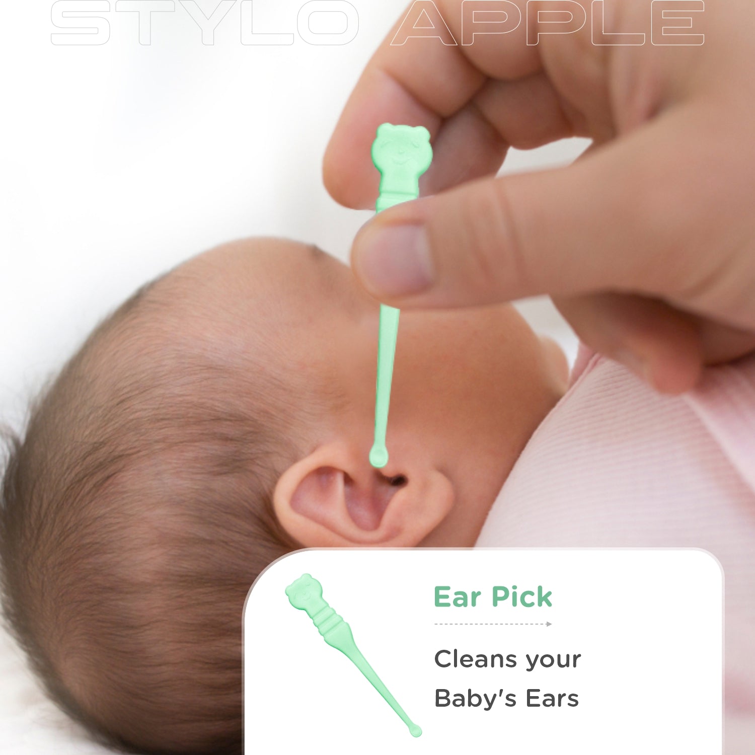 R for Rabbit Stylo Apple Baby Grooming Kit with Nail Cutter, Scissor, Tweezer, Nail Filer & Ear Pick for Newborn Baby Hygiene Care - Mint Green