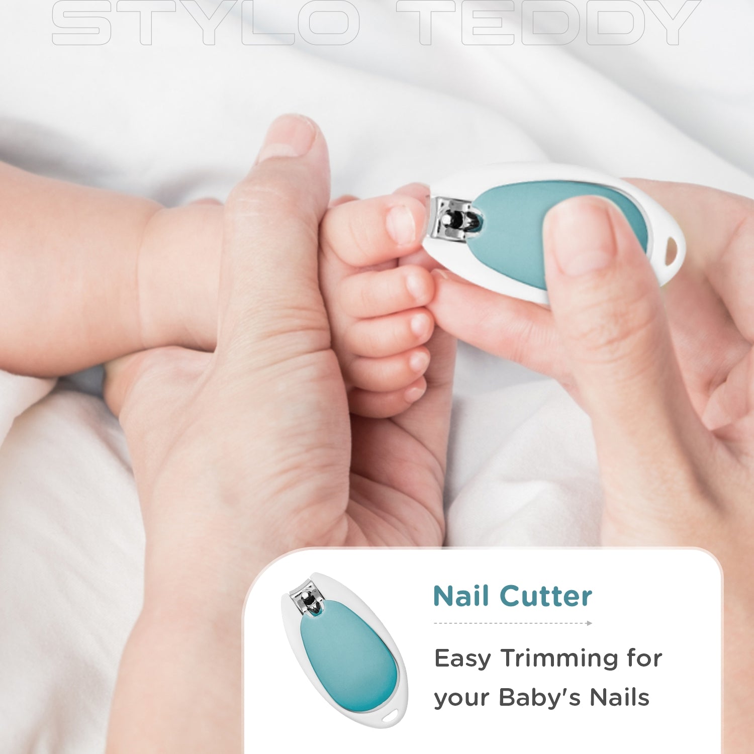 R for Rabbit Stylo Teddy Baby Grooming Kit with Nail Cutter, Scissor, Tweezer, Nail Filer & Ear Pick for Newborn Baby Hygiene Care - Blue