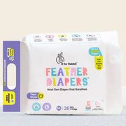 R for Rabbit Feather Diapers Tape Style Medium Size Baby Diapers with 12 Hours Absorption, Wetness Indicator & Chemical Free Protection - 26 Pieces
