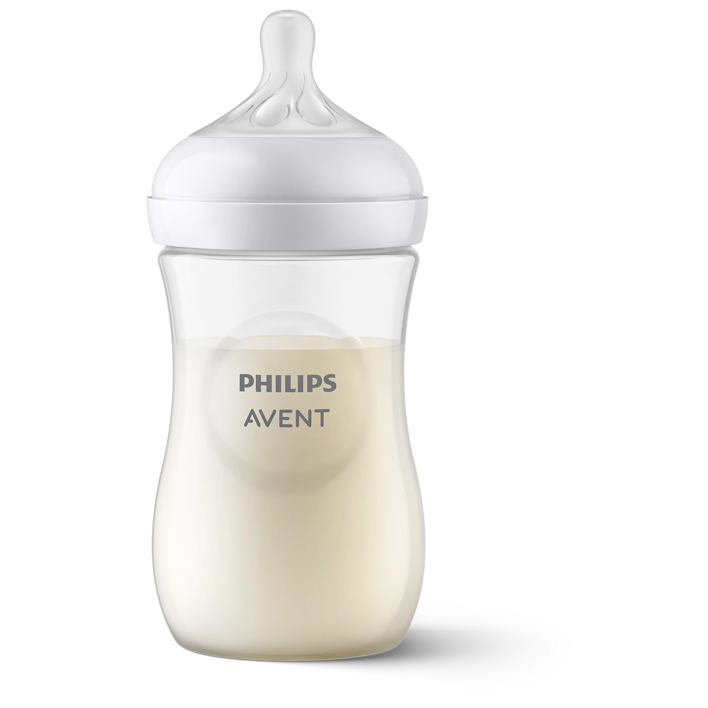 Avent Natural Baby Feeding Bottle with Soft Silicone Nipple and Anti-Colic AirFlex Vent - Clear White
