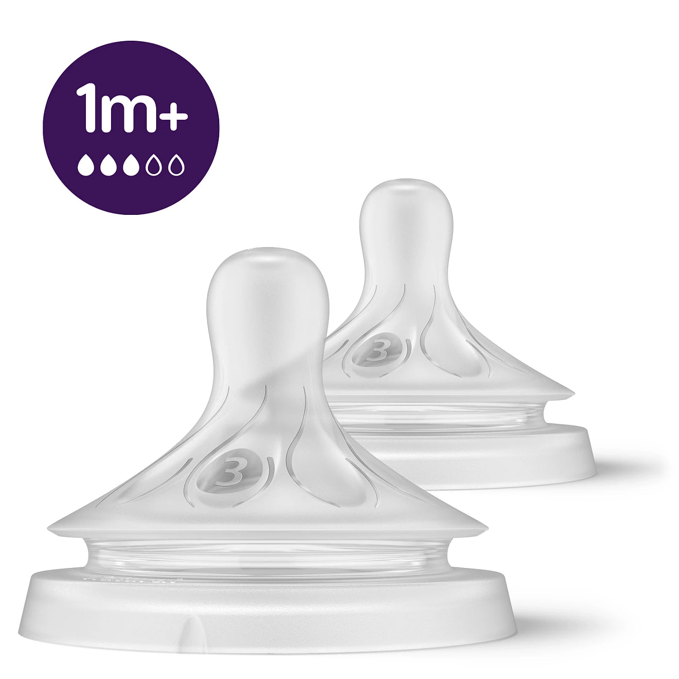 Avent Anti-Colic Baby Feeding Bottle Pack of 2 with Soft Silicone Nipple - Transparent White