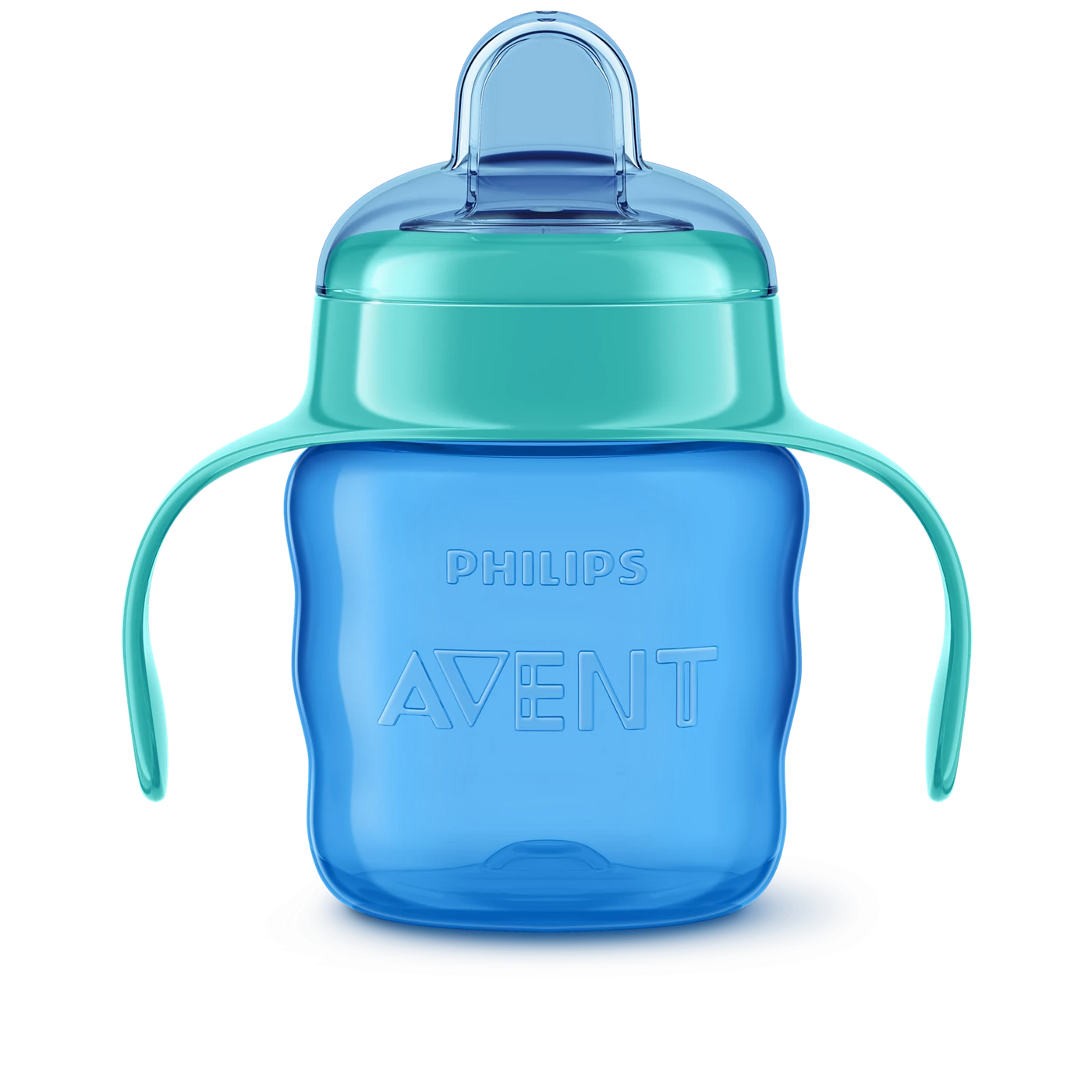 Avent Baby Training Sippy Cup with Soft Silicone Spout and Easy Grip Handles - Blue Green