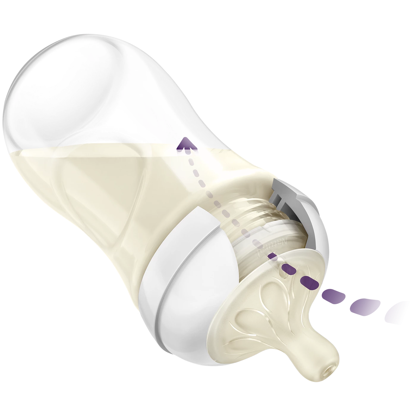 Avent Natural Baby Feeding Bottle with Soft Silicone Nipple and Anti-Colic AirFlex Vent - Clear White