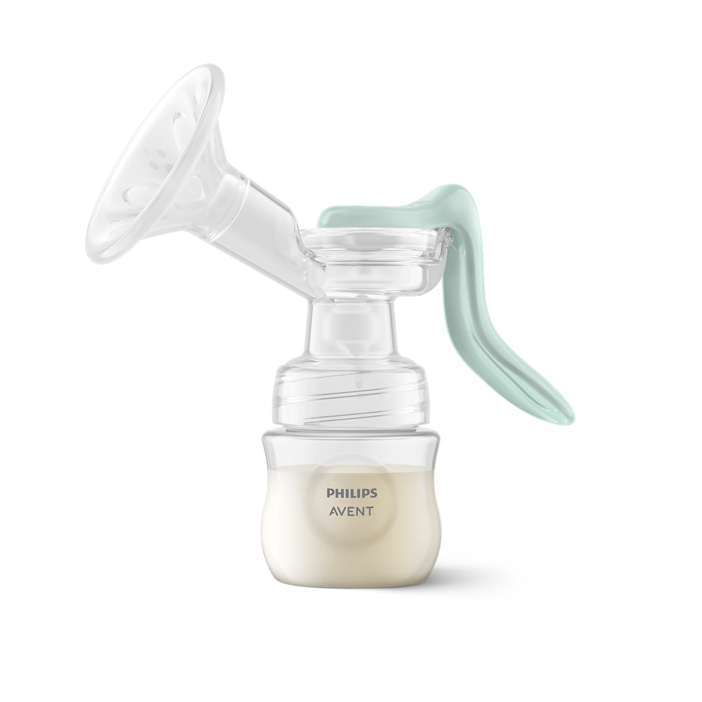 Avent Manual Breast Pump with Soft Silicone Cushion and Milk Storage Bottle - Mint Green