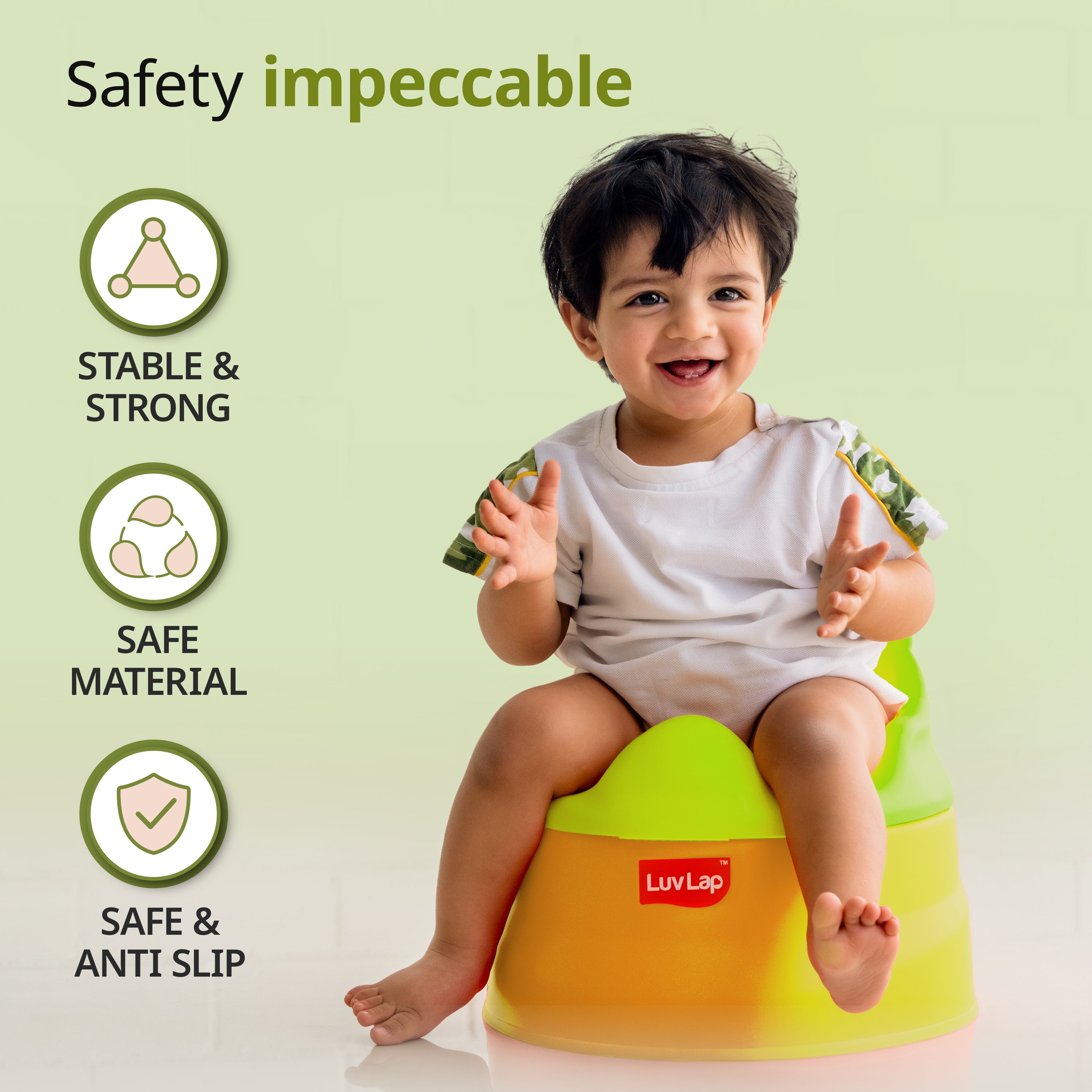 LuvLap Baby Potty Training seat - Yellow & Green