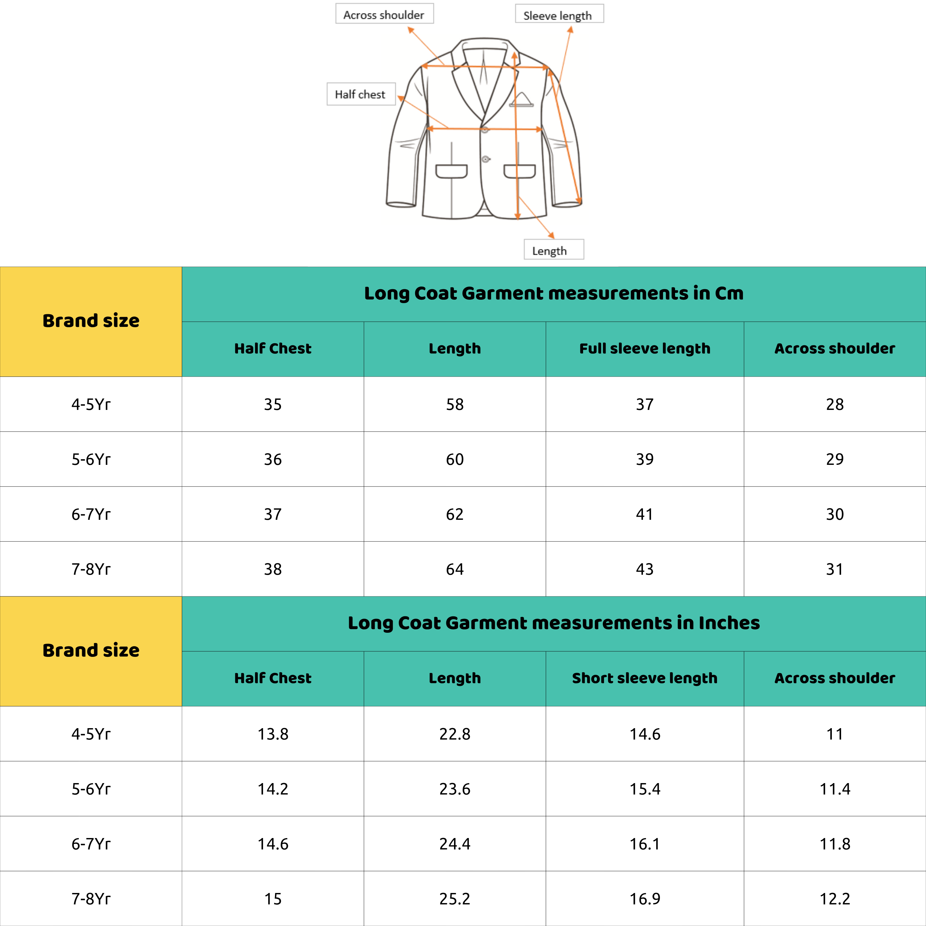Pack of 1 hooded long jacket - aqua for 3-6 Months