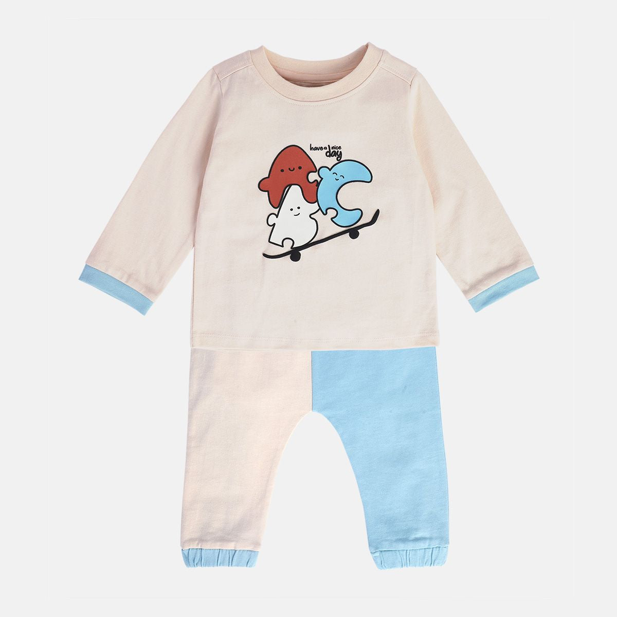 Boys Multicolor Pack Of 2 T-Shirt And Bottom