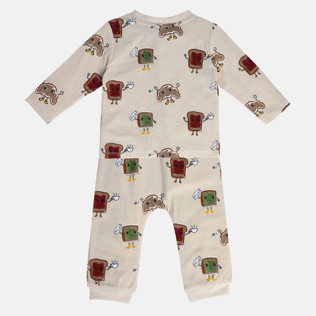 Boys Cream Pack Of 2 T-Shirt And Bottom