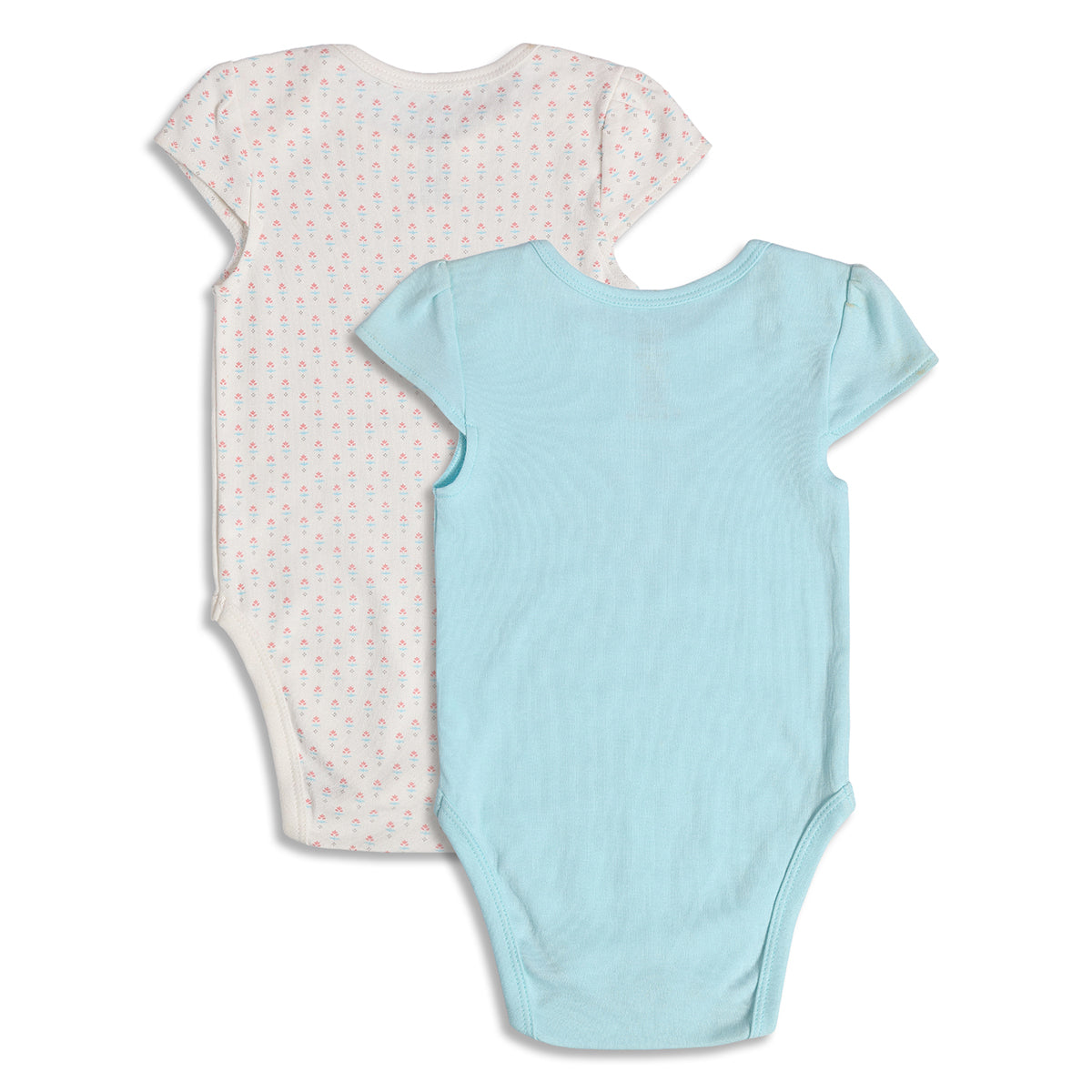 Baby Girls Blue and White Cotton Bodysuit Pack of 2 Regular Fit Casual Baby Bodysuits