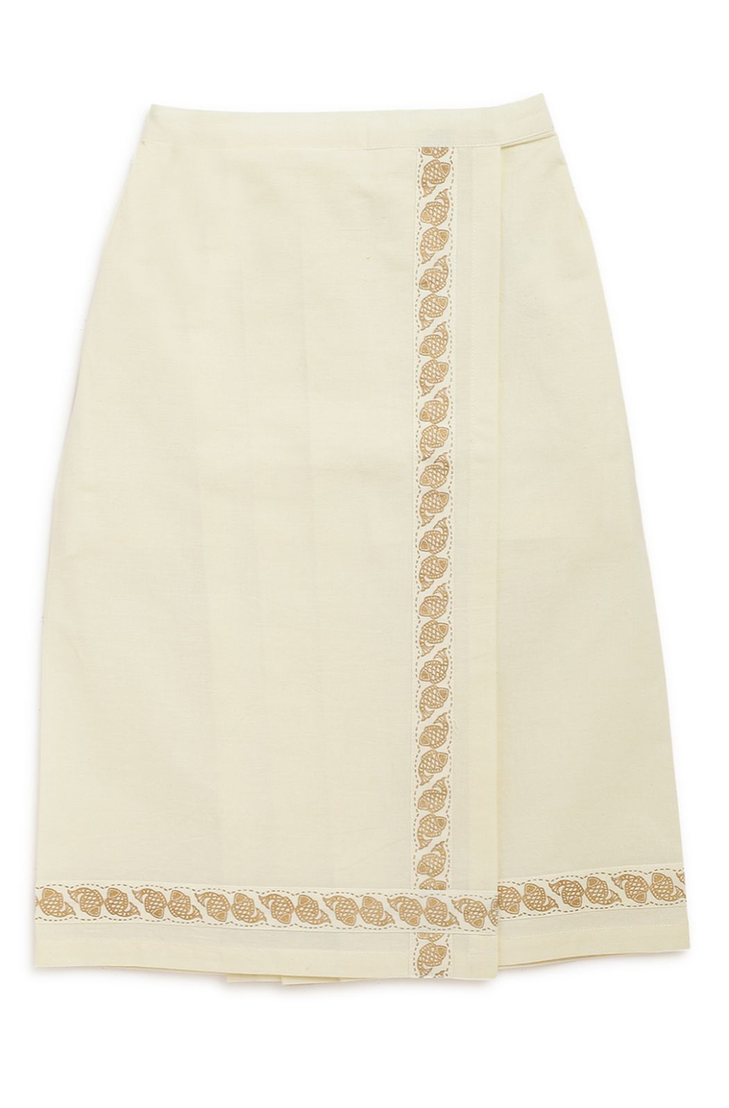 Tiber Taber Baby Girls Fish Print Wrap Skirt with Attached Shorts, Cream