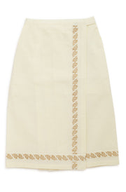 Tiber Taber Baby Girls Fish Print Wrap Skirt with Attached Shorts, Cream