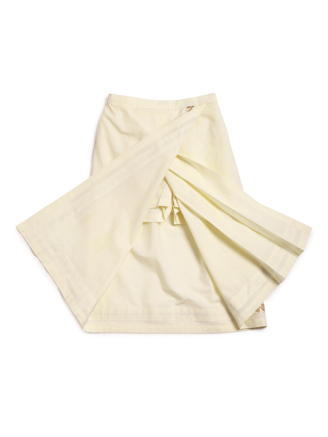 Tiber Taber Baby Girls Fish Print Wrap Skirt with Attached Shorts, Cream
