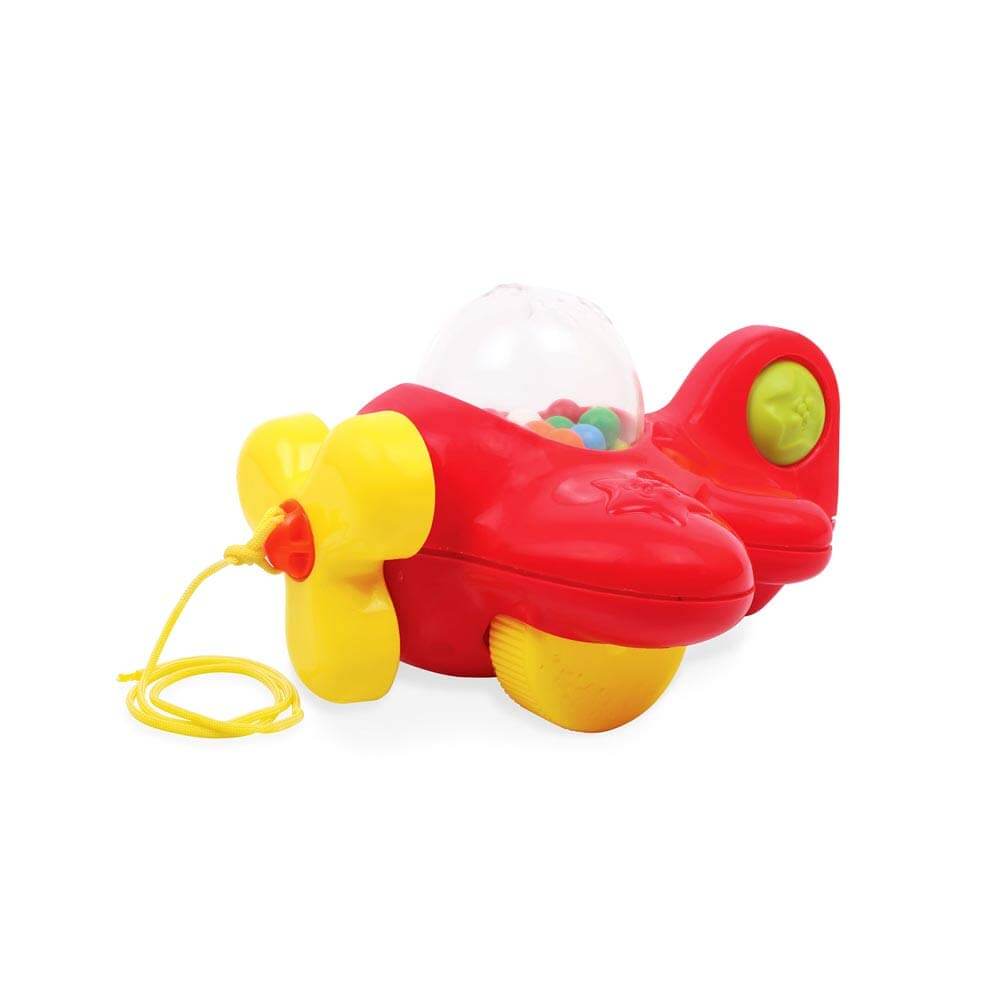 Giggles My First Aeroplane Pull Along Toy with Popcorn Popping Action for Toddlers