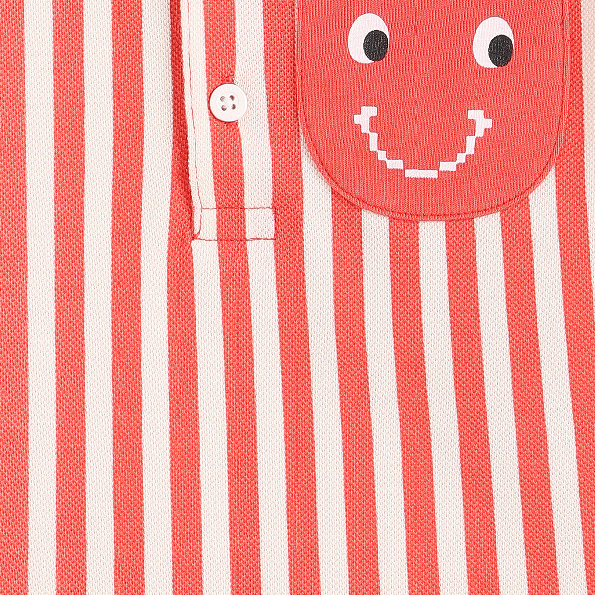 Boys White/Red Collar Polo