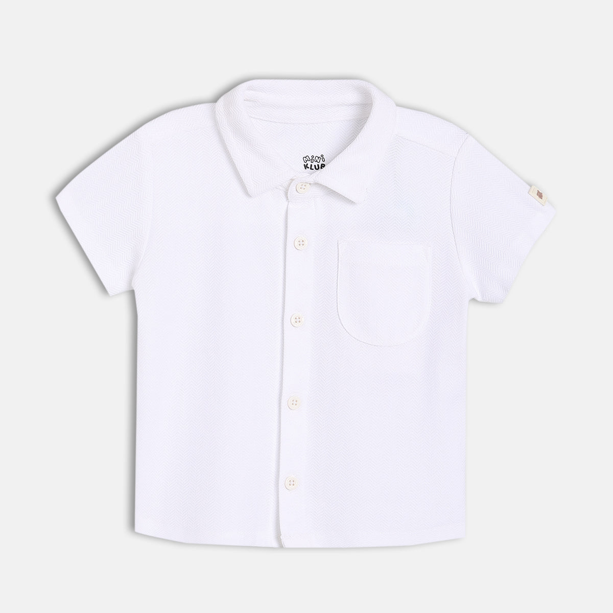 Boys White Collar Short Sleeve Shirt
