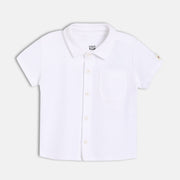 Boys White Collar Short Sleeve Shirt